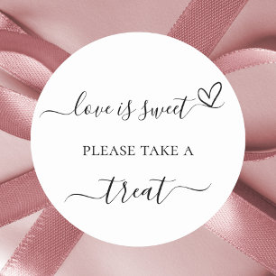 Pegatina Redonda Favor de la boda negra blanca