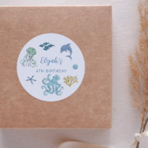 Favor de la fiesta de cumpleaños del océano azul