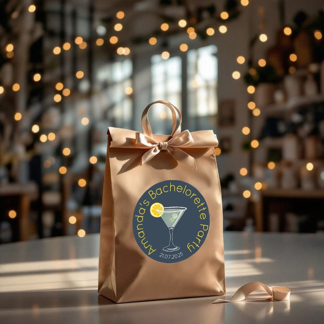 Pegatina Redonda Favor de la fiesta de la soltera personalizada (Subido por el creador)