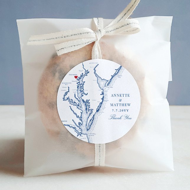 Pegatina Redonda Favor de matrimonio de la Marina Baltimore Marylan (These Baltimore, Maryland wedding favor sticker labels are perfect for your destination wedding.)