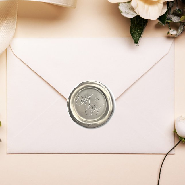 Pegatina Redonda Favor de matrimonio personalizado de las iniciales (Subido por el creador)