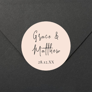 Pegatina Redonda Favor de regalo de Boda de nombres personalizados 