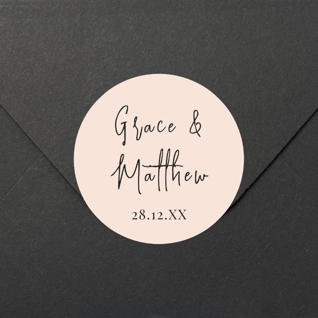 Pegatina Redonda Favor de regalo de Boda de nombres personalizados  (Subido por el creador)