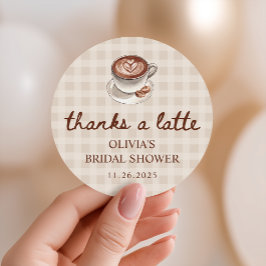 Pegatina Redonda Favor de regalo para despedida de soltera de café