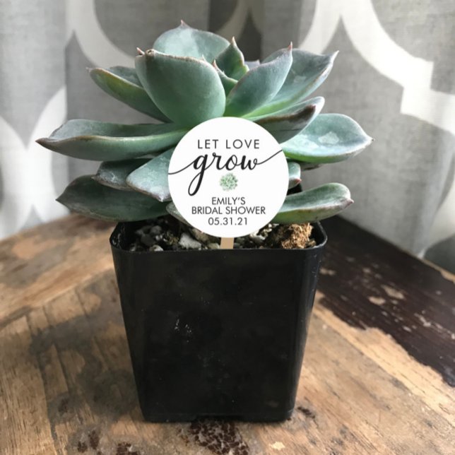 Pegatina Redonda Favor de suculentas para DUCHA de novia (Subido por el creador)