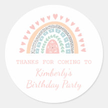 Favor del cumpleaños del arcoiris Boho