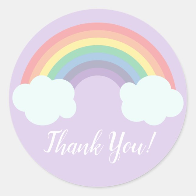 Pegatina Redonda Favor mágico del cumpleaños arcoiris (Anverso)