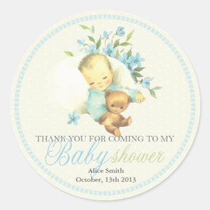 Pegatina Redonda Favor personalizado Baby Shower el dormir del