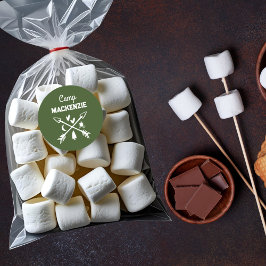 Pegatina Redonda Favor Personalizado de Bachelorette de Campamento 