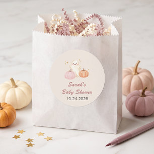 Pegatina Redonda Favor redondo para baby shower de Halloween Little