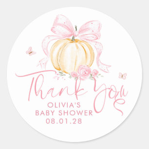 Pegatina Redonda Favoritos de agradecimiento para baby shower de ni