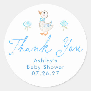 Pegatina Redonda Favoritos de agradecimiento para baby shower de ni