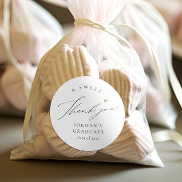 Pegatina Redonda Favoritos de graduación de escritura simple y eleg