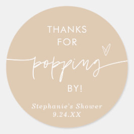 Pegatina Redonda Favoritos de Palomitas de Maíz Boho, Gracias por P