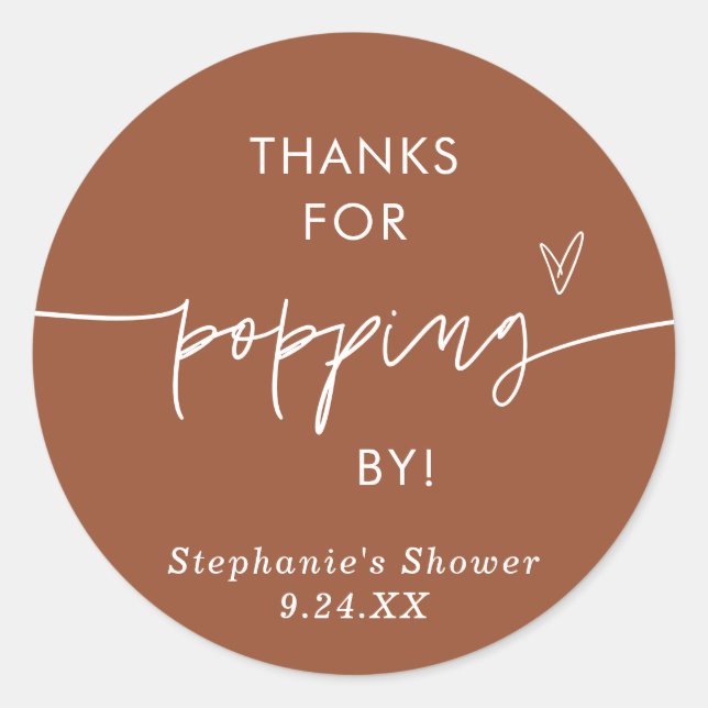 Pegatina Redonda Favoritos de Palomitas de Terracota, Gracias por P (Anverso)