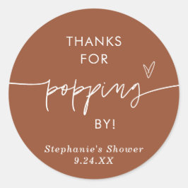 Pegatina Redonda Favoritos de Palomitas de Terracota, Gracias por P