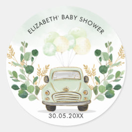 Pegatina Redonda Favoritos de viaje de aventura Greenery Gold