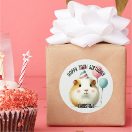 Pegatina Redonda Favoritos del partido de cumpleaños de cerdo de Gu