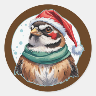 Pegatina Redonda Favoritos divertidos de los Navidades de animales 