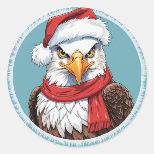 Pegatina Redonda Favoritos divertidos de los Navidades de animales 