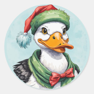 Pegatina Redonda Favoritos divertidos de los Navidades de animales 