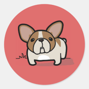 Pegatina Redonda Fawn Pied Frenchie