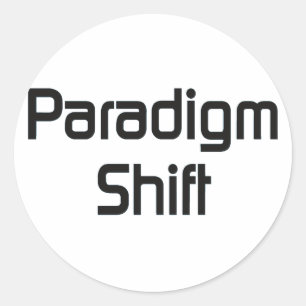 Pegatina Redonda FB del cambio del paradigma