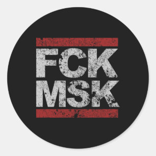 Pegatina Redonda Fck Msk angustiado