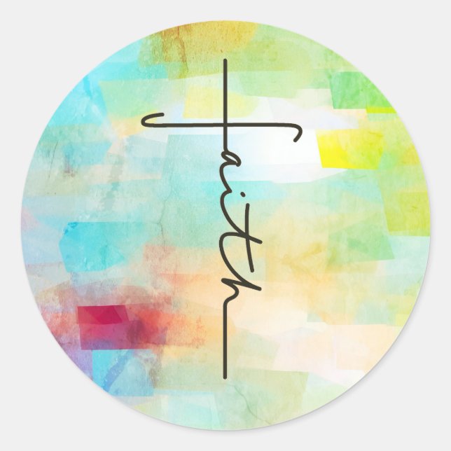 Pegatina Redonda Fe (Anverso)