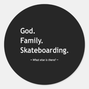 Pegatina Redonda Fe cristiana cristianismo patinador Dios familia s