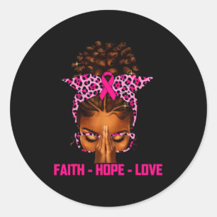 Pegatina Redonda Fe Esperanza Amor Mujeres Negras Afro Cristiano Se