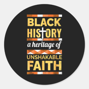 Pegatina Redonda Fe Inquebrantable Mes de la Historia Negra Blm Mel