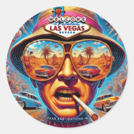 Pegatina Redonda Fear and Loathing in Las Vegas