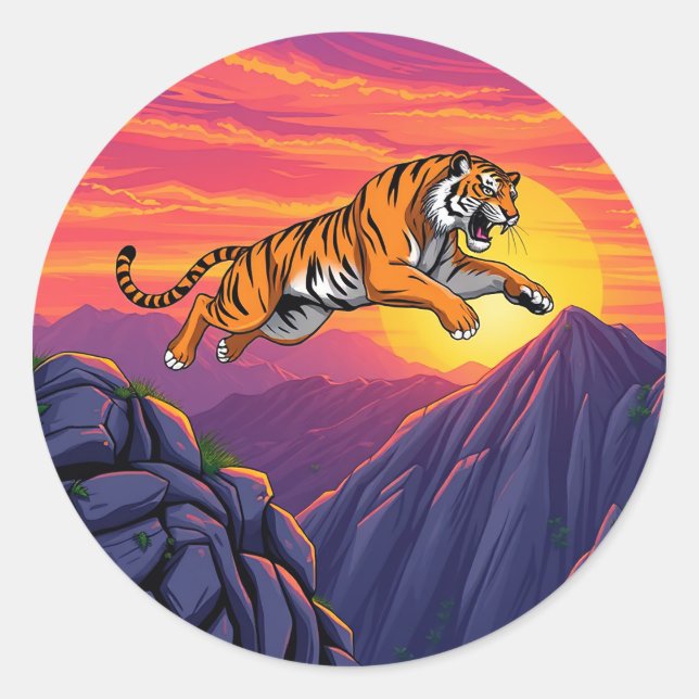 Pegatina Redonda Fearless Leap  (Anverso)