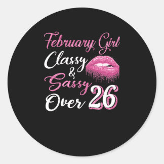 Pegatina Redonda Febrero Chica Clásico y Sassy Más De 26