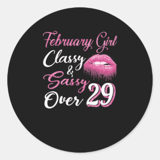 Pegatina Redonda Febrero Chica Clásico y Sassy Más De 29