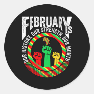 Pegatina Redonda Febrero es el mes de la historia negra de los homb