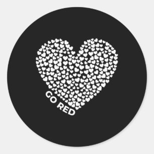 Pegatina Redonda Febrero Mes de la Salud del Corazón Estadounidense