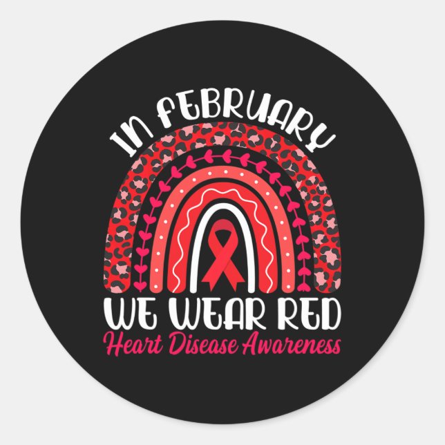 Pegatina Redonda Febrero Usamos Arcoiris Rojo - Consciente De La En (Anverso)