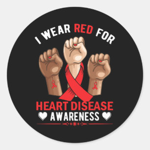 Pegatina Redonda Febrero Usamos Conciencia Americana Sobre Enfermed