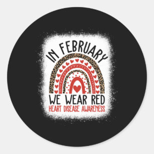 Pegatina Redonda Febrero Usamos Conciencia Sobre La Enfermedad Del