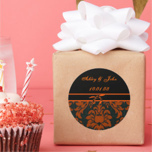 Pegatina Redonda Fecha de boda - Personalizado