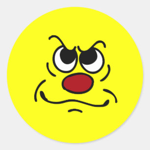 Pegatina Redonda Fed Up Face Grumpey