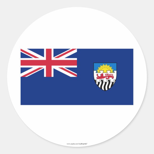 Pegatina Redonda Federación de Rhodesia y Nyasaland Flag (1953-63) (Anverso)