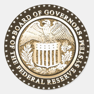Pegatina Redonda Federal Reserve