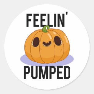 Pegatina Redonda Feelin Bomping Funny Pumpkin Pun