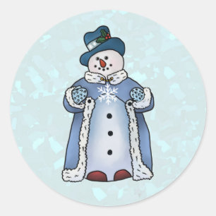 Pegatina Redonda Feiner Schneemann 