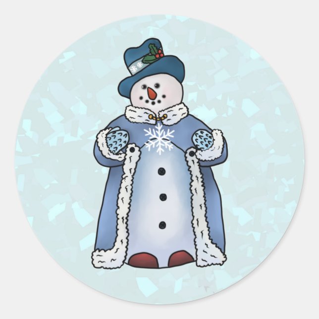 Pegatina Redonda Feiner Schneemann  (Anverso)