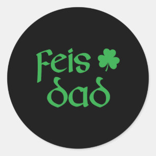 Pegatina Redonda Feis Dad Irish Dance Shamrock irlandeses bailarina