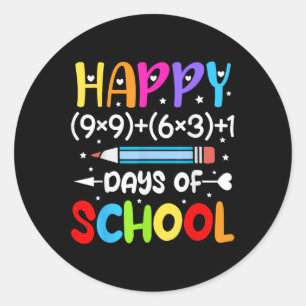 Pegatina Redonda Felices 100 días de clases 100 días Mamáes más int